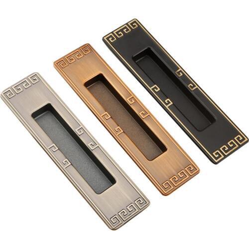 Embedded Dark Handle Invisible Wardrobe Green Bronze Yellow Bronze Concealed New Chinese Sliding Door Handle Sliding Door Handle