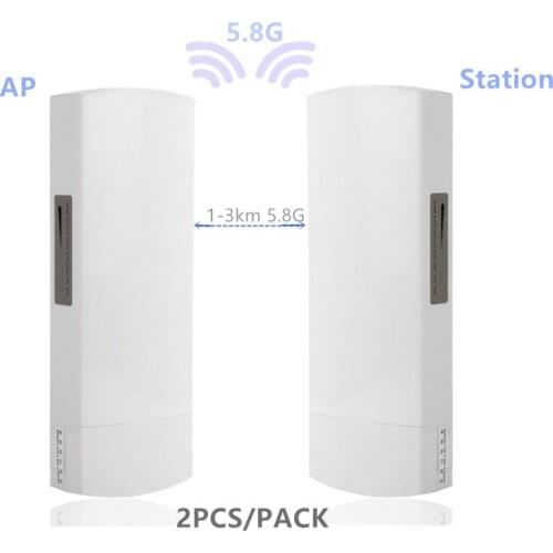 2 pieces router Wi-Fi 1-3km 300 Mbit open router CPE 5.8G wireless access point bridge device wifi extender dual band repeater