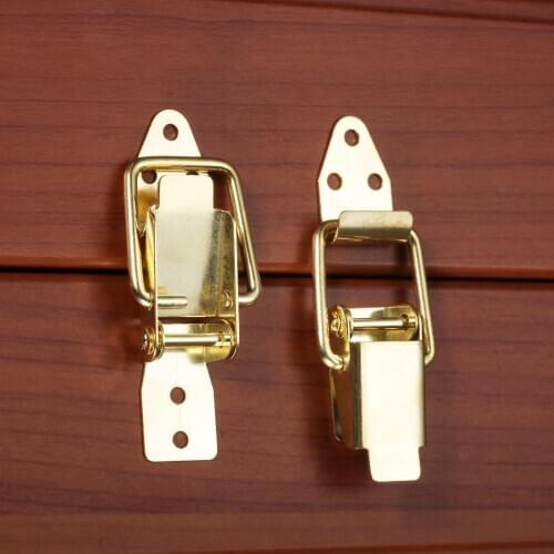 2Pcs 80*18mm Gold Zinc Alloy Hasps Lock Gift Wine Jewelry Chest Wooden Box Iron Suitcase Buckles Toggle Hasps Latch Catch Clasps