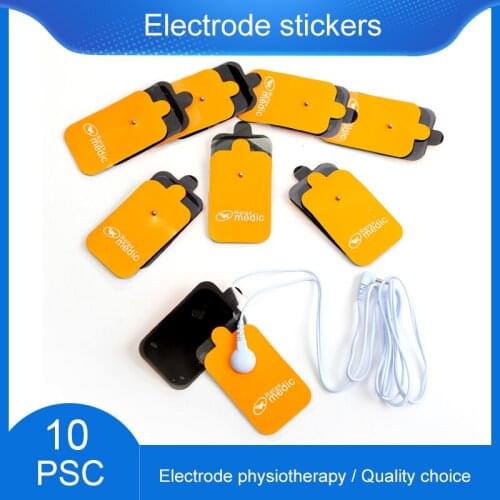 10PCS Orange Square Electrode Pads Patch Sticker for Digital Massager Acupuncture Therapy Body Electrical Muscle Stimulator