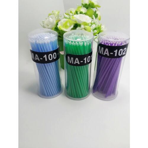 2 Bottle Cotton Swab Disposible Eyelash Micro Bruch Applicator 200 Pcs Mirco Fiber Wands Makeup Tools Free Shipping