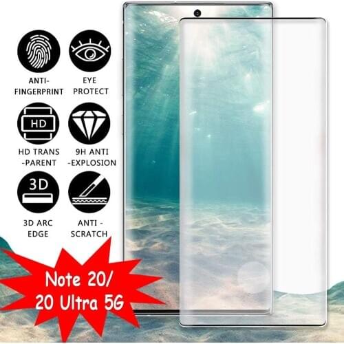 50Pcs/Lot Wholesale Screen Protector For Samsung Galaxy Note 20Ultra 5G 3D Curved Tempered Glass For Note 20 Full Cover Film