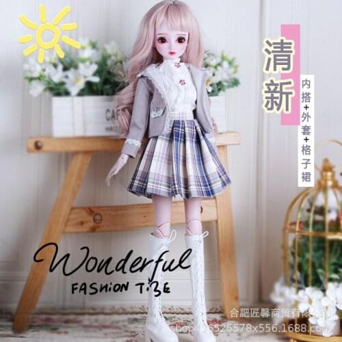 Change dollhouse accessories ba babe doll 60 centimeters Ye Luoli Eva fashion leisure clothing skirt dress suit more optional