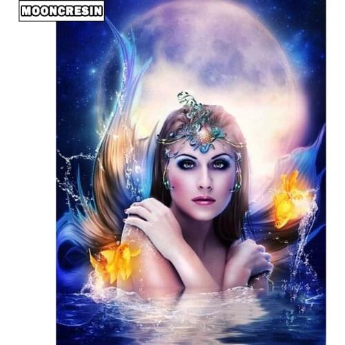 Diamond Embroidery 5D Diy Diamond Painting Mermaid Princess Cross Stitch Handicraft Mosaic Picture Of Rhinestone Room Decoration