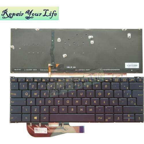 Laptop keyboard for Asus ZenBook 3 UX390UA UX390 Brazil standard BR backlit Navy Blue Green keys 0KNB0-D604BR00 0KN0 UW1BR12