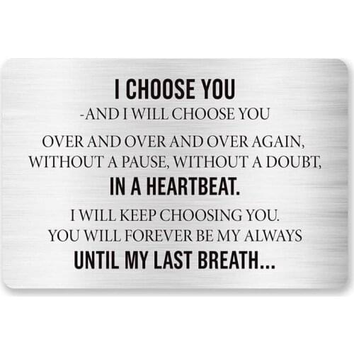 I Love You Engraved Wallet Card Inserts,Love Note Cards Anniversary Card Romantic,Fathers Day Gifts for Husband,Christmas Gifts