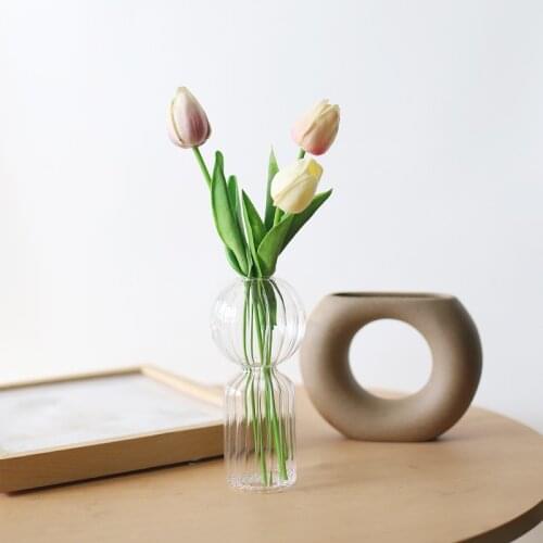 Floriddle Decor Colored Transparent Hydroponic Glass Vase Ornament Flower Arrangement Decoration Nordic Ins Style Vases