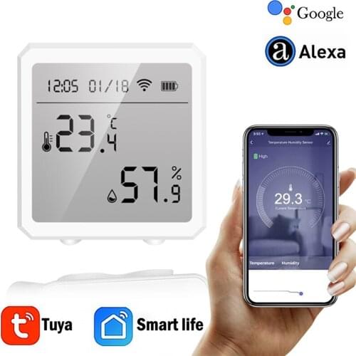 Tuya Smart life WiFi Temperature And Humidity Sensor Indoor Hygrometer Thermometer With LCD Display Support Alexa Google Home