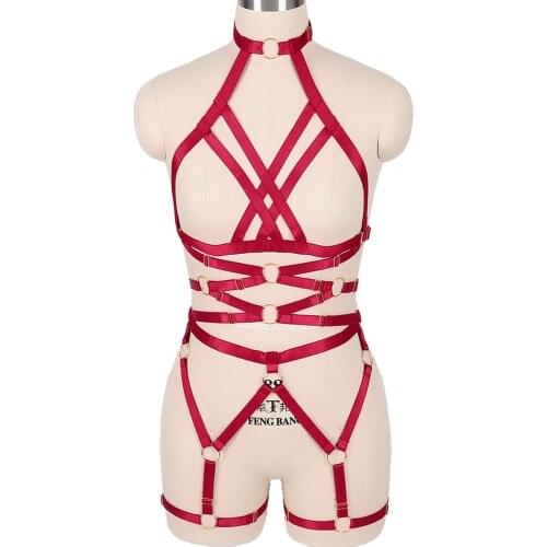 Punk Erotic Harness For Sexy Lingerie Exotic Accessories Full Body Suspender Bondage Garters Goth Bdsm Stocking Sword Belt