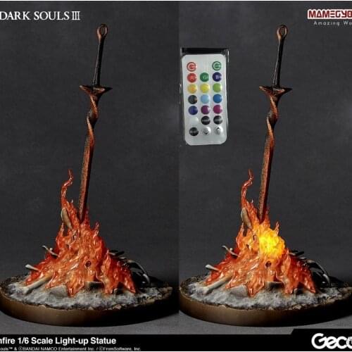 Gecco DARK SOULS III Bonfire 1/6 Scale Light-up Statue PVC Action Figure Toy Dark Souls Game Figures Collectible Model Doll Gift