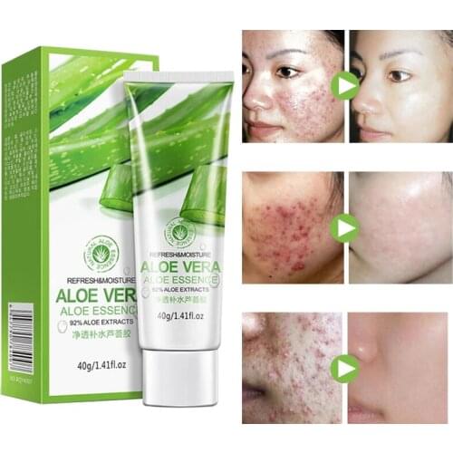 1Pcs Aloe Vera Gel Hyaluronic Acid Cream Moisturizing Oil Control Blackheads Acne Shrink Pores Soothing After Sun Skin Care 40g