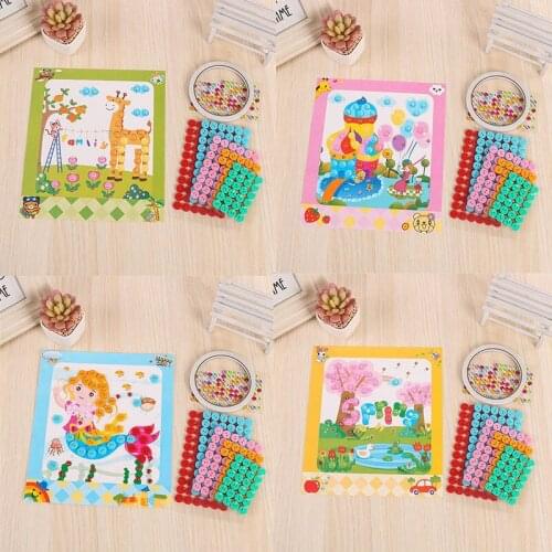 DIY Drawing Toys Handmade Button Stickers Art Class Painting Drawing Early Educational Craft Toys Children Kids