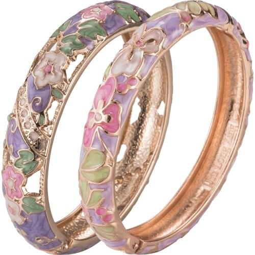 UJOY Womens Bangle Clover Cloisonne Bracelet Sets Womens Jewelry Vintage Accessories Trendy Style Bangle 55A100