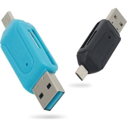 Card Reader USB 2.0 Multi-function Dual Card Slots Mini Data Transmitter for Micro-SD Card