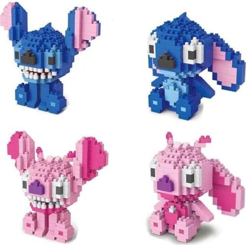 Disney Lilo & Stitch Stitch building blocks Cartoon Micro Mini Bricks DIY Model Kit Educational Toys For Kids