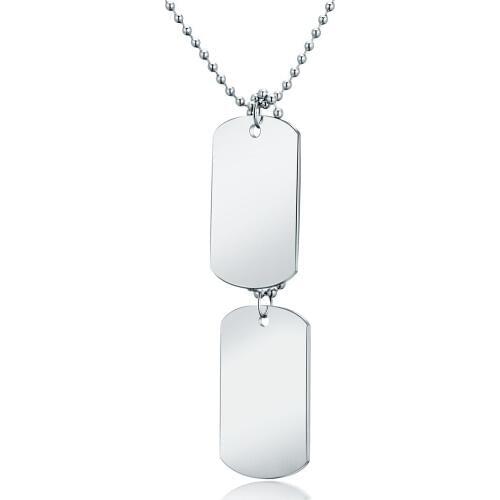 Monla Double smooth double sides polished jewelry small brick Necklace Pendant for women stainless steel wholesale