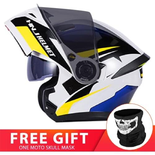 Motorcycle Helmet Motocross Moto Modular Flip Up Helmet Biker Dual Lens Helmet Motorbike Racing Moto Casque Capacete Men Women