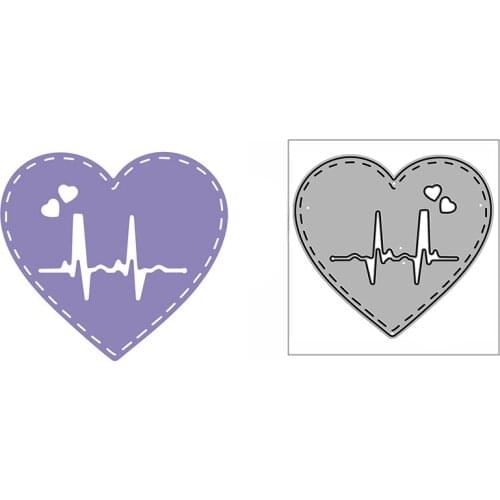 New Love Dating Heartbeat Craft Embossing Mold 2021 Metal Cutting Dies for DIY Decor Scrapbooking Album Card Making No Stamps