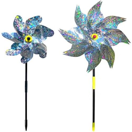 Bird Repeller Pinwheels Reflective Sparkly Bird Windmill Protect Garden Plant Flower Garden Lawn Decoration