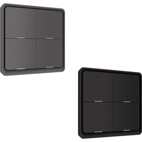 4 Gang for Tuya ZigBee Wireless 12 Scene Switch, Push Button Controller Battery Powered Automation Scenario