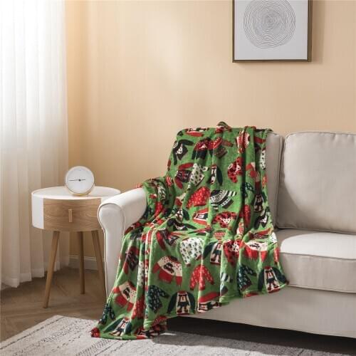Throw Blanket For Beds Winter Plaid Sofa Embossed Soft Coral Fleece Fabric Picnic Printed Customed Envelope Letter Comfortable
