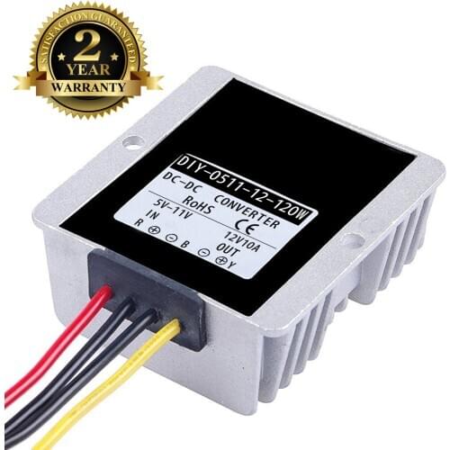 DC DC Step Up Converter 5V 6V 7V 8V 9V 10V 11V To 12V 10A 120W Waterproof Boost Power Supply Module Car Power Inverter