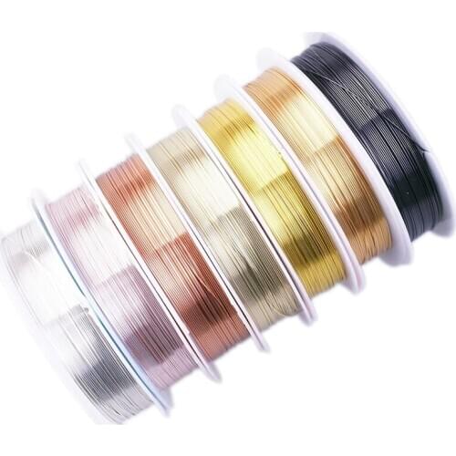 Colorfast Copper Wire For Bracelet Necklace Jewelry DIY Accessories 0.2/0.25/0.3/0.5/0.6/1.0mm Craft Beading Wire HK018