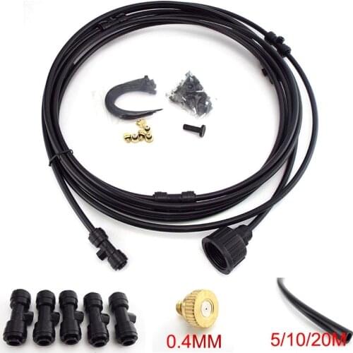 10/20M 1/4'' 6.35mm Garden water Pipe Misting Cooling fog hose tube System Kit For Greenhouse Patio Waterring Irrigation Mister
