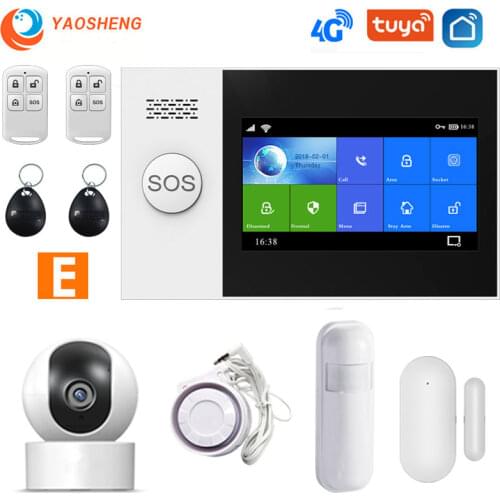 PG107 3G TUYA Security Alarm System Smartlife App Control With IP Camera Smoke Detector Wifi Wireless Home Smart Alarms Kit