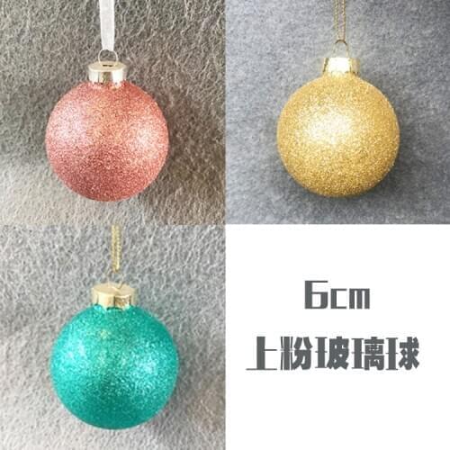 Christmas tree decoration glass ornament small shopping mall window decoration 6cm powder ball