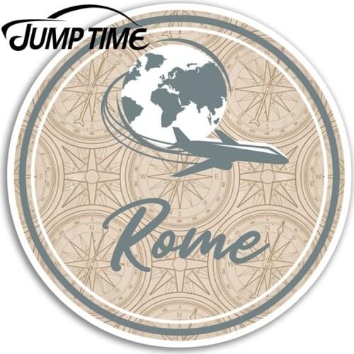 Jump Time for Rome Italy Vinyl Stickers Italian Globe Sticker Laptop Luggage Window Decal Waterproof Car Accessories