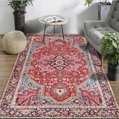 Retro Vintage Carpet Persian Carpet Living Room Bedroom Mat Anti-slip Area Carpet Absorbent Boho Carpet