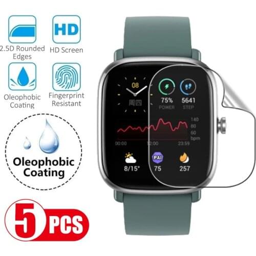 5pcs Soft TPU Clear Protective Film For Amazfit GTS 2 2e mini Sport Smart Watch GTS2e GTS2mini Screen Protector Cover Protection