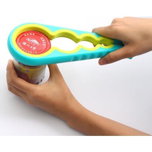 1PC 4 in 1 Can Opener Manual Non-slip Twist Cap Bottle Launcher Opener Lid Screw Jam Bottle Opener Kitchen Gadget OK 0907