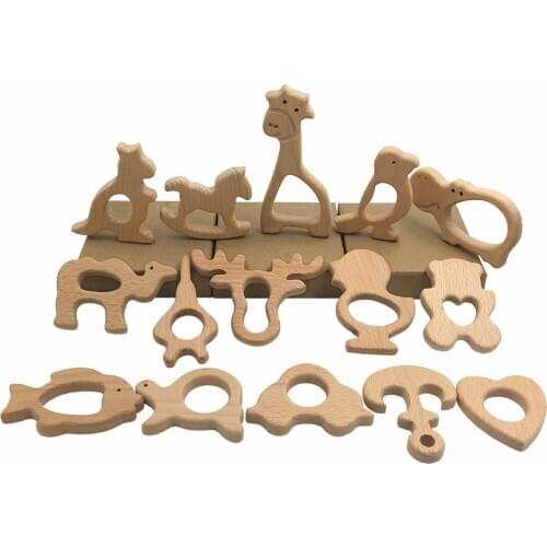 15PCS Wooden Puzzle DIY Wooden Animal Model Decoration Baby Molar Toy Miniatures Crafts Kits Decoration Toys For Children Gifts