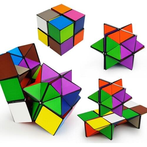 2 In 1 Yoshimoto Cube Magic Cube Infinite Cube Toy Relax Puzzel Game for Children Adults EDC Double Star Flexicube