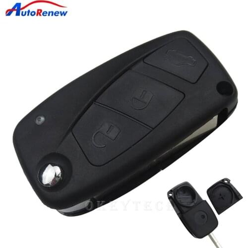 3 Buttons Flip Remote Car Key Case For FIAT PANDA DUCATO PUNTO STILO Uncut Blade Car Styling Replacement Keyless Fob Shell Cover
