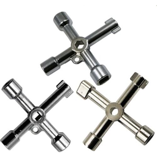 3pcs/set Multifunction Cross Key Wrench Universal Square Triangle Train Electric control cabinet elevator water meter valve