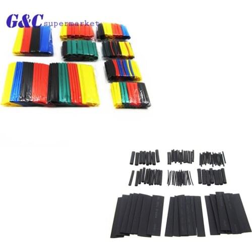 328pcs 2:1 Black Tube Car Cable Sleeving Assortment Wrap Wire Kit with Polyolefin Tub Free Shipping diy electronics