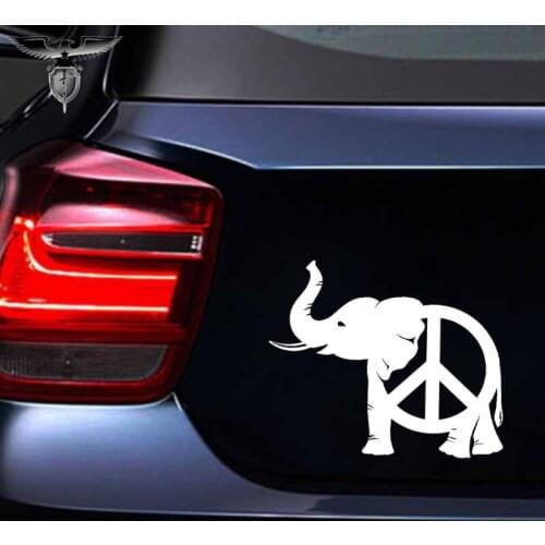 EmpireYing 3 Sizes 8 Colors Large Animal Elephant Peace Sign Car Sticker Truck Lapp Door Styling Waterproof Vinyl Decal Gifts