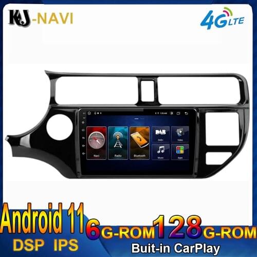9" 6+128GB Android 11.0 Car Video Player For Kia Rio 2011-2015 Auto Radio Multimedia GPS Navigation Bluetooth 4G Lte No DVD