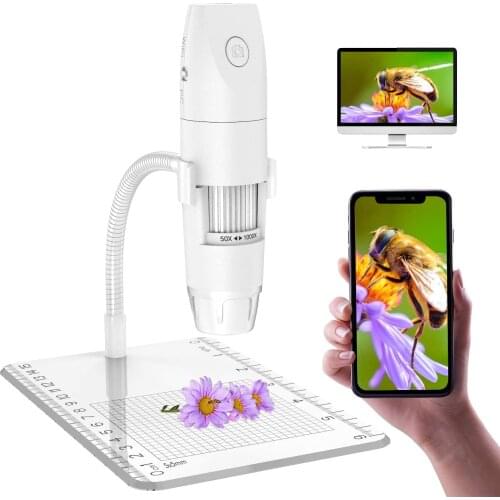 Wireless Digital Microscope Mini Pocket Handheld USB 50-1000x Magnification Camera 1080P FHD 2.0 MP 8 LED WiFi Endoscope Tool