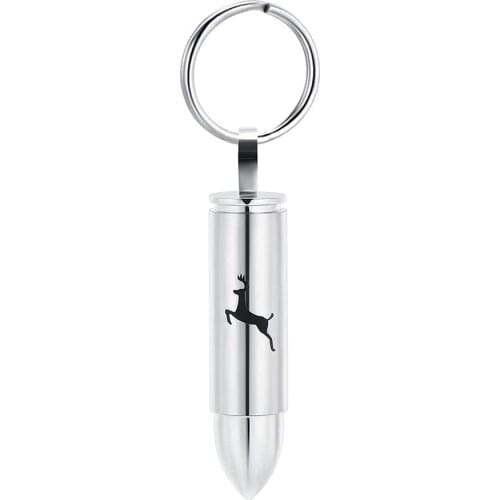 Cremation Urn Keychain for Ashes Deer Bullet Urn Pendant Memorial Jewelry for Women Men Stainless Steel Keepsake Jewelry