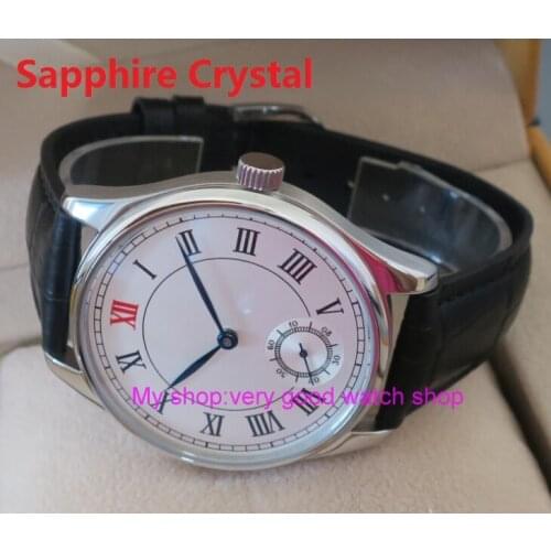 Sapphire Crystal 44mm PARNIS White dial Asian 6498 Mechanical Hand Wind movement mens watch Mechanical watches 198
