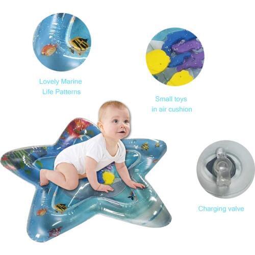 Inflatable Baby Water Mat Infant Tummy Time Playmat Toddler Fun Activity Play Center Kids Toys Sensory Stimulation Motor Skills