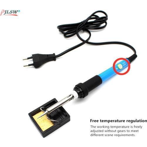 EU/US 110V 220V 60W Electric Soldering iron Adjustable Temperature welding Solder iron tool With soldering iron stand cleaner