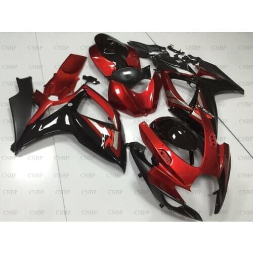 GSX R 750 2006 - 2007 K6 Full Body Kits GSXR 600 2007 Motorcycle Fairing GSXR600 2007 Red Black 2 Plastic Fairings