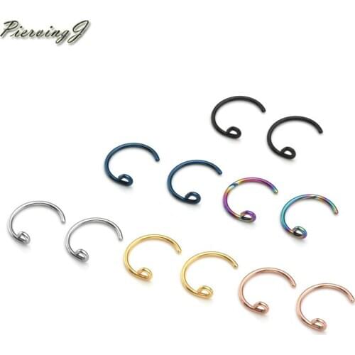 PiercingJ Fake Septum Piercing Nose Ring Hoop nose For Girl Men Faux Body Clip Rings Non Body Jewelry Clip Nose Hoop Jewelry