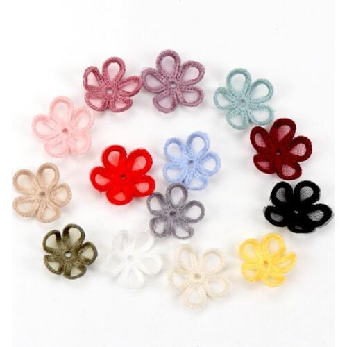 10pcs Beautiful Lace Flower Applique Trim Embroidered Lace Patches For Handmade Garment Accessories Decoration Sewing DIY 25mm