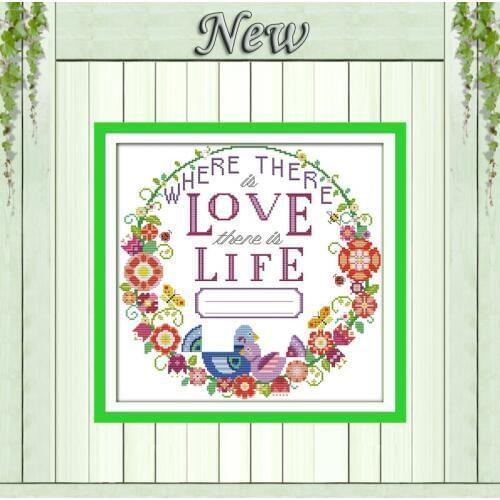 Love life flower cartoon Mandarin Duck painting counted print on canvas Cross stitch DMC 14CT 11CT Needlework Set Embroider kits